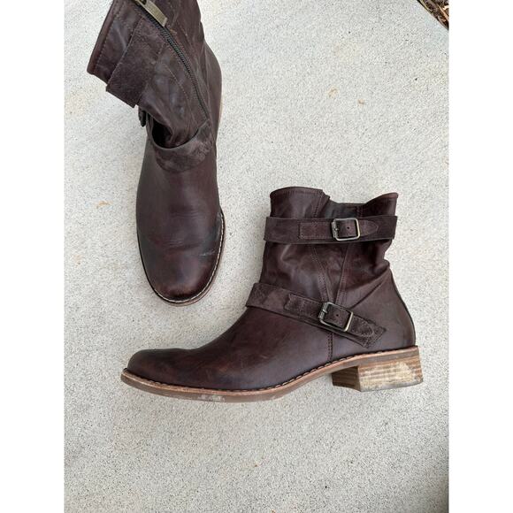 Paul Green Motoboots Soft Leather ankle UK 7.5 brown natural munchen flat boots - Picture 11 of 11